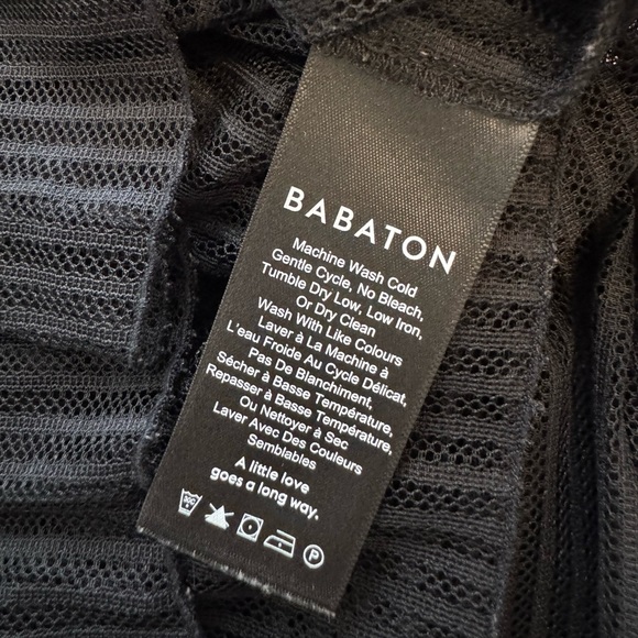 Aritzia Babaton Humbert Blouse Black Mesh Top Size XS Shell - Picture 3 of 9